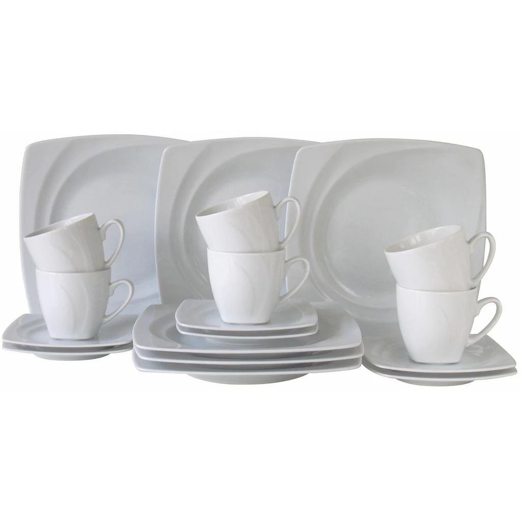 CreaTable Kaffeeservice »Celebration«, (Set, 18 tlg., Kaffeegeschirr für 6 Personen), Service, weiß, außergewöhnliche Geometrie, spülmaschinenfest CreaTable Kaffeeservice »Celebration«, (Set, 18 Tlg., Kaffeegeschirr Für 6 Personen), Service, Weiß, Außergewöhnliche Geometrie, Spülmaschinenfest -Creatable 058154fe2dc80ea296915357d44a011b