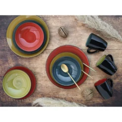 CreaTable Kombiservice »Samoa«, (Set, 16 Tlg., Kaffeeservice Und Tafelservice Im Set, Für 4 Personen), Service, Handgemaltes Spiraldekor -Creatable 157f50b2d1ee8a61c98b9b33eadb7f69