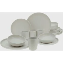 CreaTable Kombiservice »Uno«, (Set, 16 Tlg., Kaffeeservice Und Tafelservice Im Set, Für 4 Personen), Service, Harmonisch Ausbalancierte Form, Made In Europe
