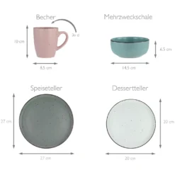 CreaTable Kombiservice »Modern Fashion«, (Set, 16 Tlg., Kaffeeservice Und Tafelservice Im Set, Für 4 Personen), Service, Seidenmatte Glasur, Unregelmäßige Sprenkel 7 CreaTable Kombiservice »Modern Fashion«, (Set, 16 Tlg., Kaffeeservice Und Tafelservice Im Set, Für 4 Personen), Service, Seidenmatte Glasur, Unregelmäßige Sprenkel -Creatable 19946e6656de4f9603e5aea44ee76d6a