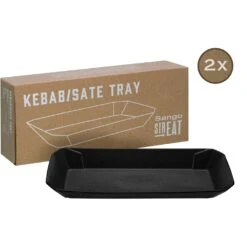 CreaTable Servierschale »Tray Kebab«, 2 Tlg., Aus Steinzeug, Snackschale, Topaktueller „Street Food“ Trend, Schwarz -Creatable 1f506cdfe2faa579f3ac35dea9ca921a