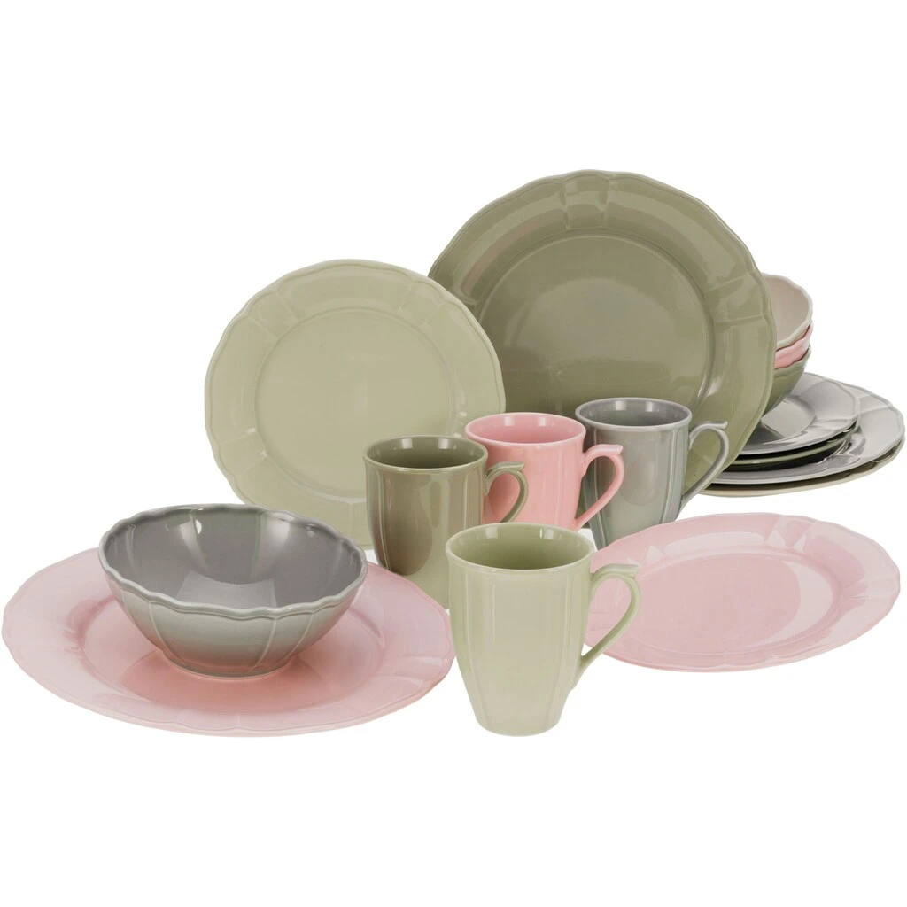 CreaTable Kombiservice »Flora colors«, (Set, 16 tlg., Kaffeeservice und Tafelservice im Set, für 4 Personen), Service, Traditionelle Form im Landhausstil, festoniert und mit Relief CreaTable Kombiservice »Flora Colors«, (Set, 16 Tlg., Kaffeeservice Und Tafelservice Im Set, Für 4 Personen), Service, Traditionelle Form Im Landhausstil, Festoniert Und Mit Relief -Creatable 29c1e32a60033c8fdeb6681e78fb6e74