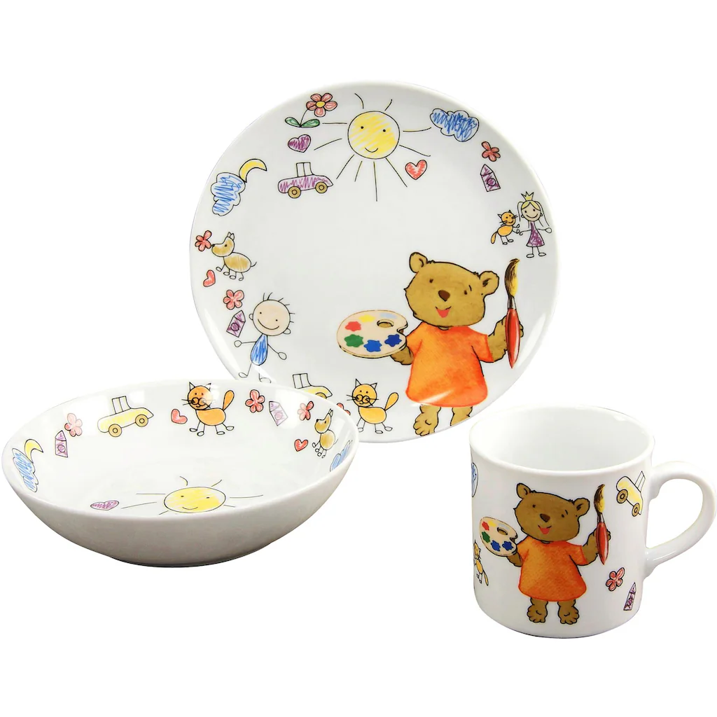 CreaTable Kindergeschirr-Set »Teddy«, (Set, 3 tlg., 1 Kinderteller, 1 Kinderbecher, 1 Kinderschale im Set), Made in Europe CreaTable Kindergeschirr-Set »Teddy«, (Set, 3 Tlg., 1 Kinderteller, 1 Kinderbecher, 1 Kinderschale Im Set), Made In Europe -Creatable 2a5733a224ebcc01f0835f14a2f10615