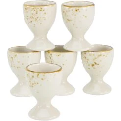 CreaTable Eierbecher »Nature Collection«, (Set, 6 Tlg.), Eierhalter Aus Hochwertigem Steinzeug, Handwerklicher Look