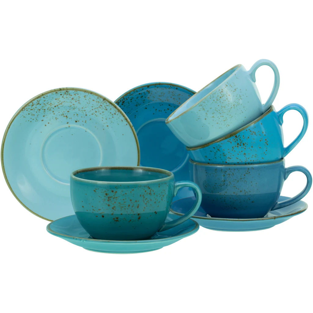 CreaTable Cappuccinotasse »Kaffeetasse NATURE COLLECTION Aqua«, (Set, 8 tlg.), Tassen Set, aktuelle Blautöne mit Sprenkel, 4 Tassen, 4 Untertassen CreaTable Cappuccinotasse »Kaffeetasse NATURE COLLECTION Aqua«, (Set, 8 Tlg.), Tassen Set, Aktuelle Blautöne Mit Sprenkel, 4 Tassen, 4 Untertassen -Creatable 34d6797dfd0f15b3d16417a7c019a3f5