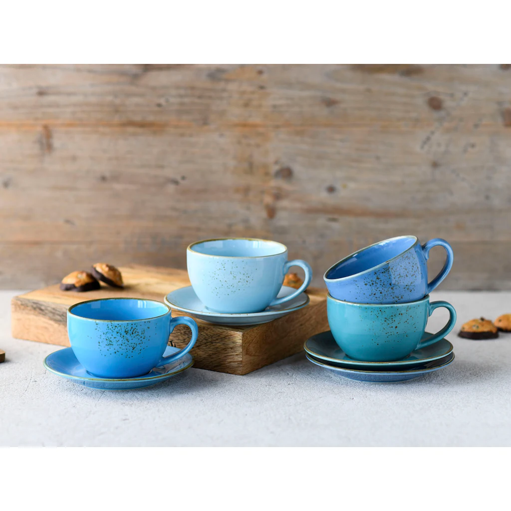 CreaTable Cappuccinotasse »Kaffeetasse NATURE COLLECTION Aqua«, (Set, 8 tlg.), Tassen Set, aktuelle Blautöne mit Sprenkel, 4 Tassen, 4 Untertassen CreaTable Cappuccinotasse »Kaffeetasse NATURE COLLECTION Aqua«, (Set, 8 Tlg.), Tassen Set, Aktuelle Blautöne Mit Sprenkel, 4 Tassen, 4 Untertassen -Creatable 38f37aa742e7ac7fef4268eeb283faaf