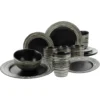 CreaTable Kombiservice »La Gomera«, (Set, 16 Tlg., Kaffeeservice Und Tafelservice Im Set, Für 4 Personen), Service, Schwarz, Moderne Fahnenform -Creatable 3a0e47bf5f69385a00b24de7cdc16036