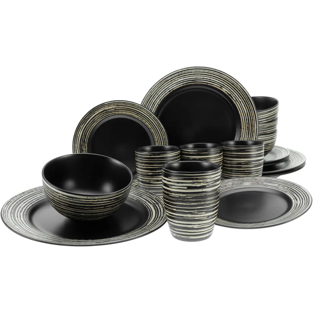 CreaTable Kombiservice »La Gomera«, (Set, 16 tlg., Kaffeeservice und Tafelservice im Set, für 4 Personen), Service, schwarz, moderne Fahnenform CreaTable Kombiservice »La Gomera«, (Set, 16 Tlg., Kaffeeservice Und Tafelservice Im Set, Für 4 Personen), Service, Schwarz, Moderne Fahnenform -Creatable 3a0e47bf5f69385a00b24de7cdc16036
