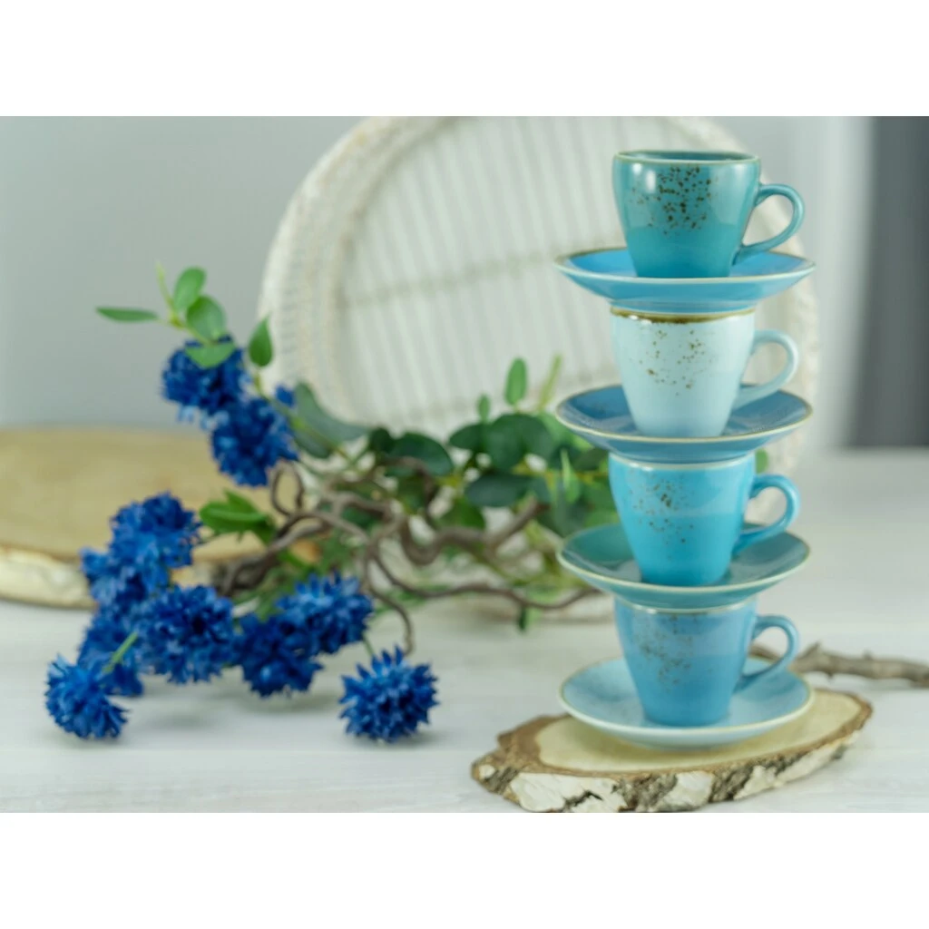 CreaTable Espressotasse »Kaffeetasse NATURE COLLECTION Aqua«, (Set, 8 tlg.), Tassen Set, aktuelle Blautöne mit Sprenkel, 4 Tassen, 4 Untertassen CreaTable Espressotasse »Kaffeetasse NATURE COLLECTION Aqua«, (Set, 8 Tlg.), Tassen Set, Aktuelle Blautöne Mit Sprenkel, 4 Tassen, 4 Untertassen -Creatable 3ac457d4e0fe9eef6d6b42f050343d62