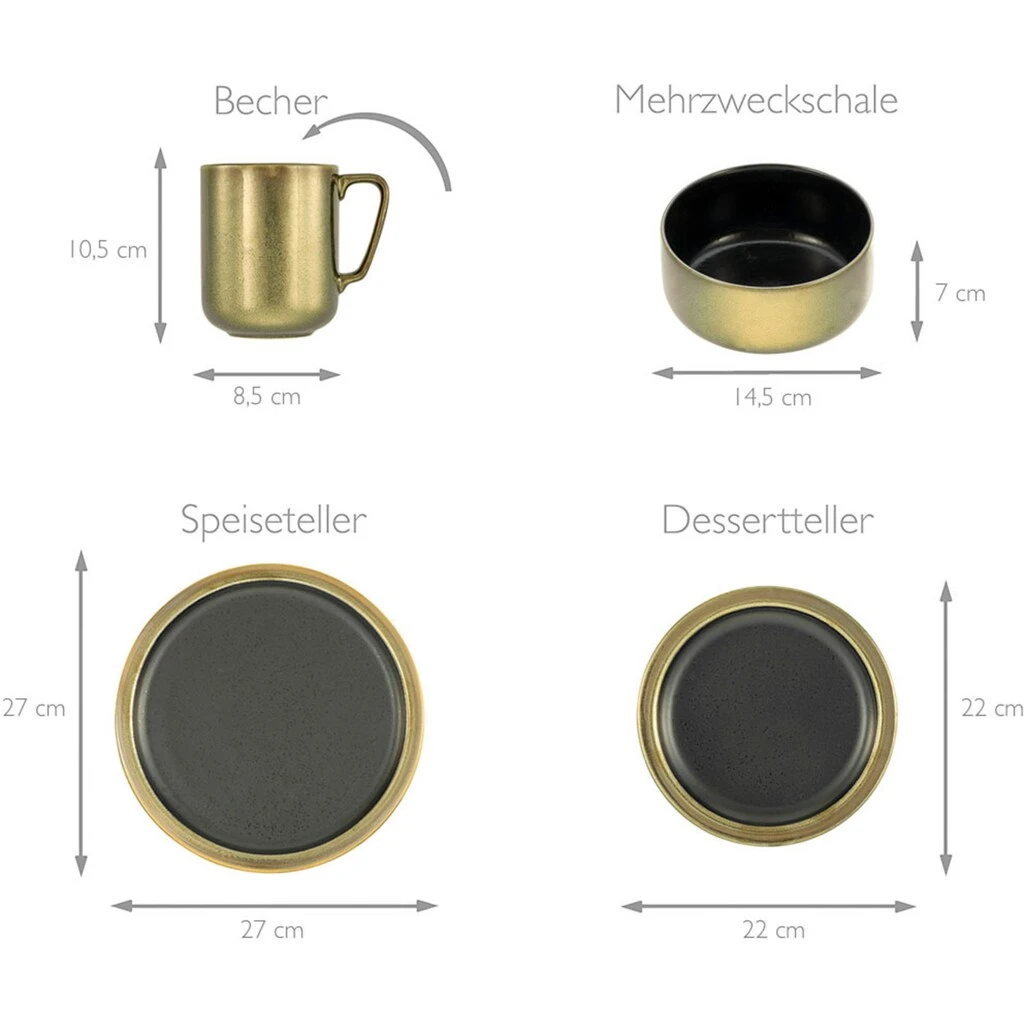 CreaTable Kombiservice »Modern Industrial«, (Set, 8 tlg., Kaffeeservice und Tafelservice im Set, für 2 Personen), Service, Spezialglasur in schwarz mit glänzenden Sprenkeln CreaTable Kombiservice »Modern Industrial«, (Set, 8 Tlg., Kaffeeservice Und Tafelservice Im Set, Für 2 Personen), Service, Spezialglasur In Schwarz Mit Glänzenden Sprenkeln -Creatable 3cdedfb73154e42ce5be1376e978846b