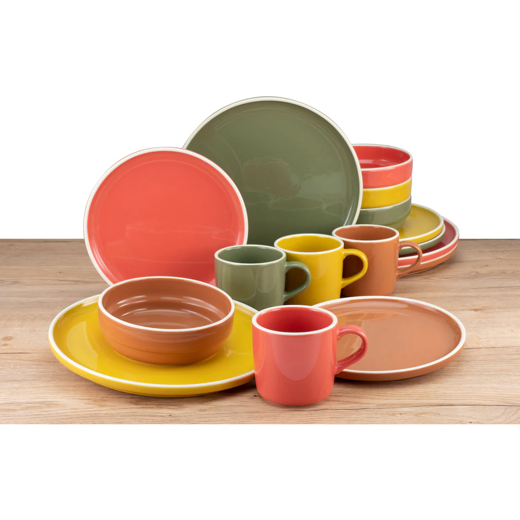 CreaTable Kombiservice »Stack«, (Set, 16 tlg., Kaffeeservice und Tafelservice im Set, für 4 Personen), Service, skandinavische Form, glänzende Oberfläche, vier Naturfarben CreaTable Kombiservice »Stack«, (Set, 16 Tlg., Kaffeeservice Und Tafelservice Im Set, Für 4 Personen), Service, Skandinavische Form, Glänzende Oberfläche, Vier Naturfarben -Creatable 3f5627024f27b0f10d9f2d7771cb7533