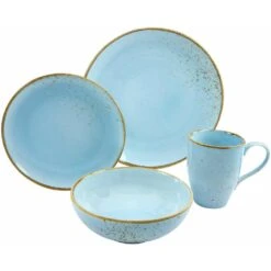 CreaTable Kombiservice »NATURE COLLECTION Scandic«, (Set, 16 Tlg., Kaffeeservice Und Tafelservice Im Set, Für 4 Personen), Service, Naturfarben Mit Sprenkeln, Spülmaschinengeeignet -Creatable 44c0e2defccf1d624118129e34b7e94b