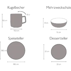 CreaTable Kombiservice »LOFT STONE«, (Set, 16 Tlg., Kaffeeservice Und Tafelservice Im Set, Für 4 Personen), Service, Mikrowellengeeignet -Creatable 4837bbfc173fd02d82e9583a661f9c08