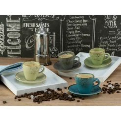 CreaTable Espressotasse »Kaffeetasse NATURE COLLECTION«, (Set, 8 Tlg.), Tassen Set, Naturfarben Mit Sprenkel, 4 Tassen, 4 Untertassen -Creatable 4c936ac1f0ebe5a395f6305eb70f4a93
