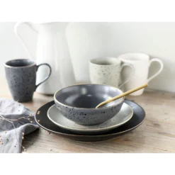 CreaTable Kombiservice »Industrial Gold«, (Set, 16 Tlg., Kaffeeservice Und Tafelservice Im Set, Für 4 Personen), Service, Sprenkelglasur -Creatable 4ce3b92700318f67cd859eac82767f81