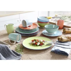 CreaTable Kombiservice »Mediterran«, (Set, 16 Tlg., Kaffeeservice Und Tafelservice Im Set, Für 4 Personen), Service, Spülmaschinengeeignet -Creatable 55e9e641d92add647291c050f6eade57