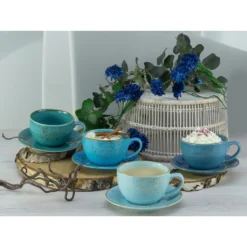 CreaTable Cappuccinotasse »Kaffeetasse NATURE COLLECTION Aqua«, (Set, 8 Tlg.), Tassen Set, Aktuelle Blautöne Mit Sprenkel, 4 Tassen, 4 Untertassen 5 CreaTable Cappuccinotasse »Kaffeetasse NATURE COLLECTION Aqua«, (Set, 8 Tlg.), Tassen Set, Aktuelle Blautöne Mit Sprenkel, 4 Tassen, 4 Untertassen -Creatable 5e92aa503b6a1eec1c11a8fbb2aa94d5