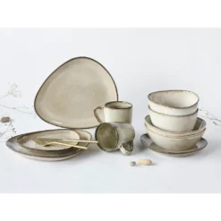 CreaTable Kombiservice »Cloudy«, (Set, 10 Tlg., Kaffeeservice Und Tafelservice Im Set, Für 2 Personen), Service, Moderne, Organische Und Unregelmäßige Form -Creatable 5f75cc364aeb4b6a2a2e994d74be2eef