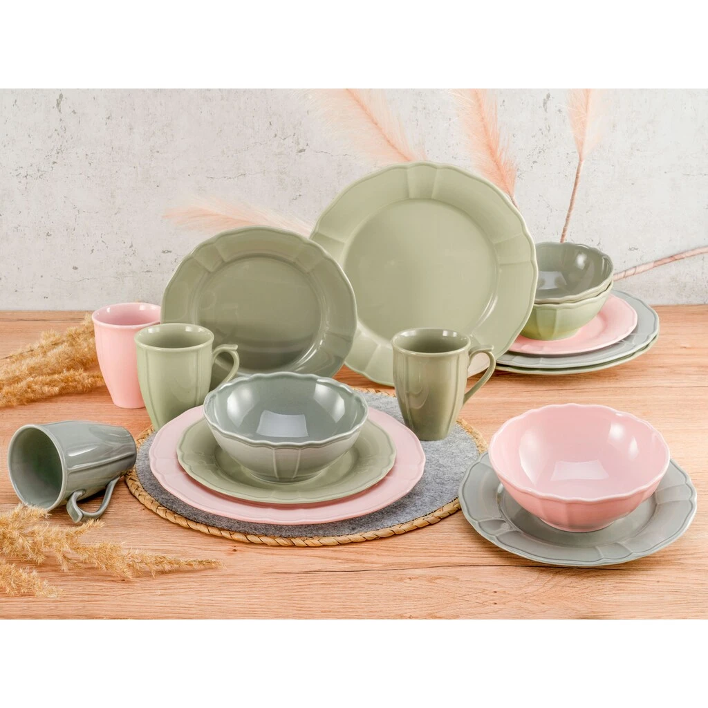 CreaTable Kombiservice »Flora colors«, (Set, 16 tlg., Kaffeeservice und Tafelservice im Set, für 4 Personen), Service, Traditionelle Form im Landhausstil, festoniert und mit Relief CreaTable Kombiservice »Flora Colors«, (Set, 16 Tlg., Kaffeeservice Und Tafelservice Im Set, Für 4 Personen), Service, Traditionelle Form Im Landhausstil, Festoniert Und Mit Relief -Creatable 649c51cdde0247e5e004b89c236d7353