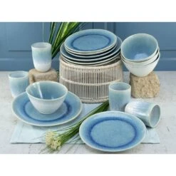 CreaTable Kombiservice »Aquarius«, (Set, 16 Tlg., Kaffeeservice Und Tafelservice Im Set, Für 4 Personen), Service, Reaktivglasur, Satte Haptik, Made In Europe -Creatable 65affa0a53d130548658f13f8af71101