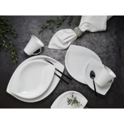 CreaTable Kombiservice »ACACIA«, (Set, 30 Tlg., Kaffeeservice Und Tafelservice Im Set, Für 6 Personen), Service, Weiß, Extravagantes Form, Mikrowellengeeignet -Creatable 65bb6bdd9cba3e20df0fbadb2c38a6e7