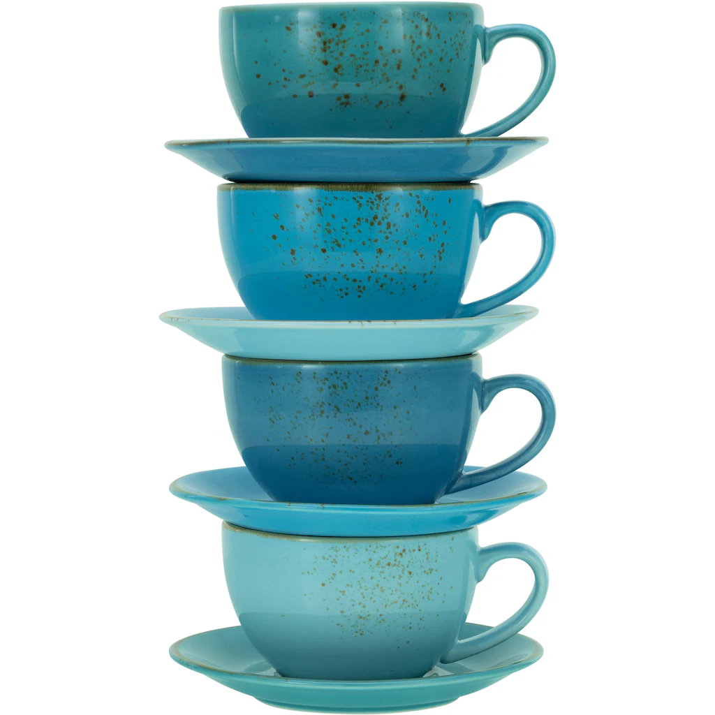 CreaTable Cappuccinotasse »Kaffeetasse NATURE COLLECTION Aqua«, (Set, 8 tlg.), Tassen Set, aktuelle Blautöne mit Sprenkel, 4 Tassen, 4 Untertassen CreaTable Cappuccinotasse »Kaffeetasse NATURE COLLECTION Aqua«, (Set, 8 Tlg.), Tassen Set, Aktuelle Blautöne Mit Sprenkel, 4 Tassen, 4 Untertassen -Creatable 6af44340e187f48413a031cc2e6048f6
