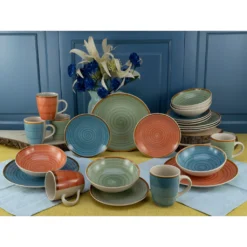 CreaTable Kombiservice »Country«, (Set, 24 Tlg., Kaffeeservice Und Tafelservice Im Set, Für 6 Personen), Service, Spiraldekor -Creatable 6e3261fce41cc51b121e0332ccca69df