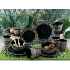 CreaTable Kombiservice »La Gomera«, (Set, 16 Tlg., Kaffeeservice Und Tafelservice Im Set, Für 4 Personen), Service, Schwarz, Moderne Fahnenform 3 CreaTable Kombiservice »La Gomera«, (Set, 16 Tlg., Kaffeeservice Und Tafelservice Im Set, Für 4 Personen), Service, Schwarz, Moderne Fahnenform -Creatable 70506e2675dc142dda96add86ac6caa6