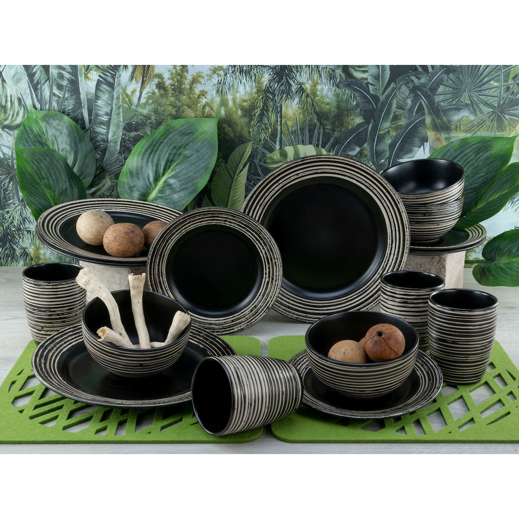 CreaTable Kombiservice »La Gomera«, (Set, 16 tlg., Kaffeeservice und Tafelservice im Set, für 4 Personen), Service, schwarz, moderne Fahnenform CreaTable Kombiservice »La Gomera«, (Set, 16 Tlg., Kaffeeservice Und Tafelservice Im Set, Für 4 Personen), Service, Schwarz, Moderne Fahnenform -Creatable 70506e2675dc142dda96add86ac6caa6