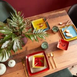 CreaTable Kombiservice »Retro Style«, (Set, 16 Tlg., Kaffeeservice Und Tafelservice Im Set, Für 4 Personen), Service, Quadratische Form -Creatable 77678954d7f5daf3646dac58cfc31833