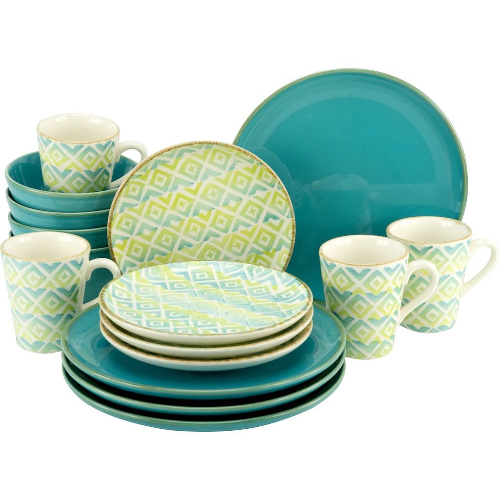 CreaTable Kombiservice »Sevilla«, (Set, 16 tlg., Kaffeeservice und Tafelservice im Set, für 4 Personen), Service, Fliesenmotiv, Made in Europe CreaTable Kombiservice »Sevilla«, (Set, 16 Tlg., Kaffeeservice Und Tafelservice Im Set, Für 4 Personen), Service, Fliesenmotiv, Made In Europe -Creatable 8521d3f6ddbf9980fc684d32efe36dea