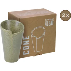 CreaTable Snackschale »Cone«, 2 Tlg., Aus Steinzeug, Servierschale, Dipschale, Topaktueller „Street Food“ Trend -Creatable 8a544edd03849f43d8ebd8cefc74473e