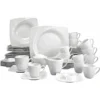 CreaTable Kombiservice »Celebration«, (50 Tlg., Kaffeeservice Und Tafelservice Im Set, Für 6 Personen), Service, Weiß, Außergewöhnliche Geometrie, Spülmaschinenfest -Creatable 8bcb395db9bb6915a05e577d994b3185