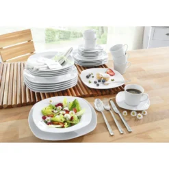 CreaTable Kombiservice »Amelie«, (Set, 30 Tlg., Kaffeeservice Und Tafelservice Im Set, Für 6 Personen), Service, Weiß, Quadratische Form, Mikrowellengeeignet -Creatable 92777b97c7ca3a93d21a0664a3ae6eeb 2