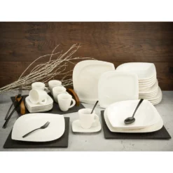 CreaTable Kombiservice »Melbourne«, (Set, 30 Tlg., Kaffeeservice Und Tafelservice Im Set, Für 6 Personen), Service, Elegante Blattform 5 CreaTable Kombiservice »Melbourne«, (Set, 30 Tlg., Kaffeeservice Und Tafelservice Im Set, Für 6 Personen), Service, Elegante Blattform -Creatable 931273abb8fa43d7b3e0030a5bc31c97