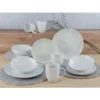 CreaTable Kombiservice »Home - Shabby Chic«, (Set, 16 Tlg., Kaffeeservice Und Tafelservice Im Set, Für 4 Personen), Service, Weiß, Leichtes Relief Im Used-und Vintage-Look, Zeitlos
