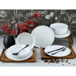 CreaTable Tafelservice »Chef Collection«, (Set, 12 Tlg., Teller Set Für 6 Personen), Teller Set, Speiseteller U. Suppenteller, Weiß, Nordisches Design -Creatable 9892fdce0ef71ce195db7a004b46fc60
