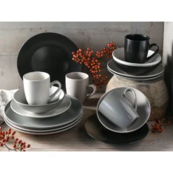 CreaTable Kombiservice »Manhattan«, (Set, 16 Tlg., Kaffeeservice Und Tafelservice Im Set, Für 4 Personen), Service, Moderne Coupeform -Creatable 98c8384adf7ec7587f4ee9eaba84b52b