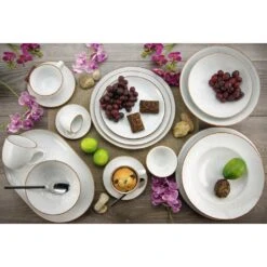 CreaTable Kombiservice »VINTAGE NATURE«, (Set, 16 Tlg., Kaffeeservice Und Tafelservice Im Set, Für 4 Personen), Service, Mikrowellengeeignet -Creatable 99c2085e1289e2ef625c86f04d11637c