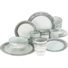 CreaTable Kombiservice »La Gomera«, (Set, 16 Tlg., Kaffeeservice Und Tafelservice Im Set, Für 4 Personen), Service, Kreisförmiges Schwarzes Relief, Ethno Style -Creatable a1df72c1be427bdcd2f1641766f72911
