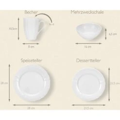 CreaTable Kombiservice »Flora«, (Set, 16 Tlg., Kaffeeservice Und Tafelservice Im Set, Für 4 Personen), Service, Weiß, Traditionelle Form Im Landhausstil, Made In Europe -Creatable a4385cf5724c9eda87f5fb489c524b19