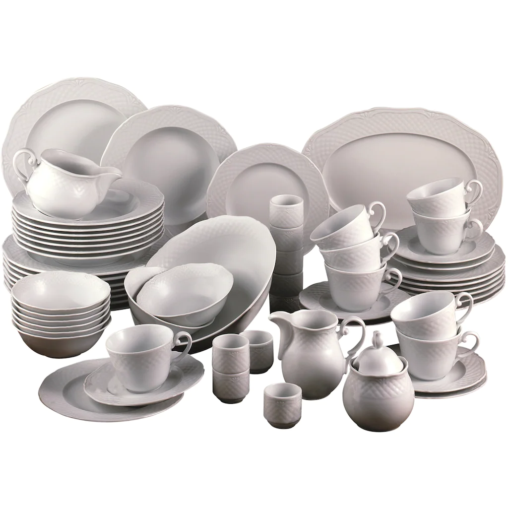 CreaTable Kombiservice »Arianne«, (Set, 61 tlg., Kaffeeservice und Tafelservice im Set, für 8 Personen), Service, weiß, klassische, traditionelle Form, Made in Europe CreaTable Kombiservice »Arianne«, (Set, 61 Tlg., Kaffeeservice Und Tafelservice Im Set, Für 8 Personen), Service, Weiß, Klassische, Traditionelle Form, Made In Europe -Creatable a9e417fec37c11135cb266ffd50113ab