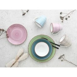 CreaTable Kombiservice »Samba«, (Set, 20 Tlg., Kaffeeservice Und Tafelservice Im Set, Für 4 Personen), Service, Handgemalter Spiraldekor, 4 Pastellfarben 4 CreaTable Kombiservice »Samba«, (Set, 20 Tlg., Kaffeeservice Und Tafelservice Im Set, Für 4 Personen), Service, Handgemalter Spiraldekor, 4 Pastellfarben -Creatable ac9cee03371fa77395cdedb862a377f3