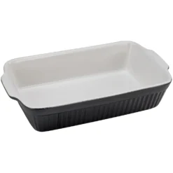 CreaTable Auflaufform »Classic Black & White«, Steinzeug, (1 St.), Außen Schwarz, Innen Strahlend Weiß Und Glänzend, 20x34 Cm