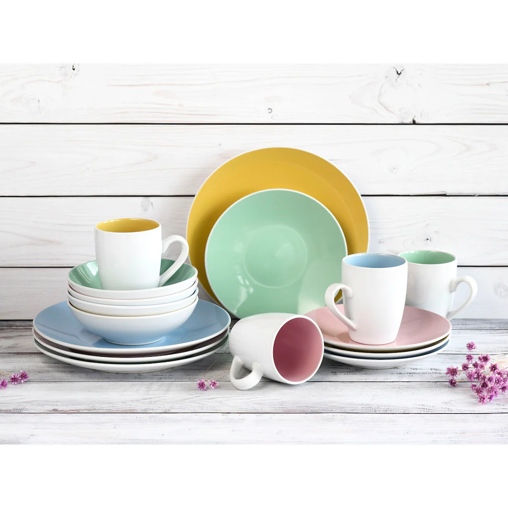 CreaTable Kombiservice »Nice Cream«, (Set, 16 tlg., Kaffeeservice und Tafelservice im Set, für 4 Personen), Service, Pastellfarben CreaTable Kombiservice »Nice Cream«, (Set, 16 Tlg., Kaffeeservice Und Tafelservice Im Set, Für 4 Personen), Service, Pastellfarben -Creatable b7a014e14f1e04887f3814fed868777e