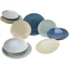CreaTable Tafelservice »Reactive«, (Set, 12 Tlg., Teller Set Für 4 Personen), Service, Nostalgische Spezialglasur