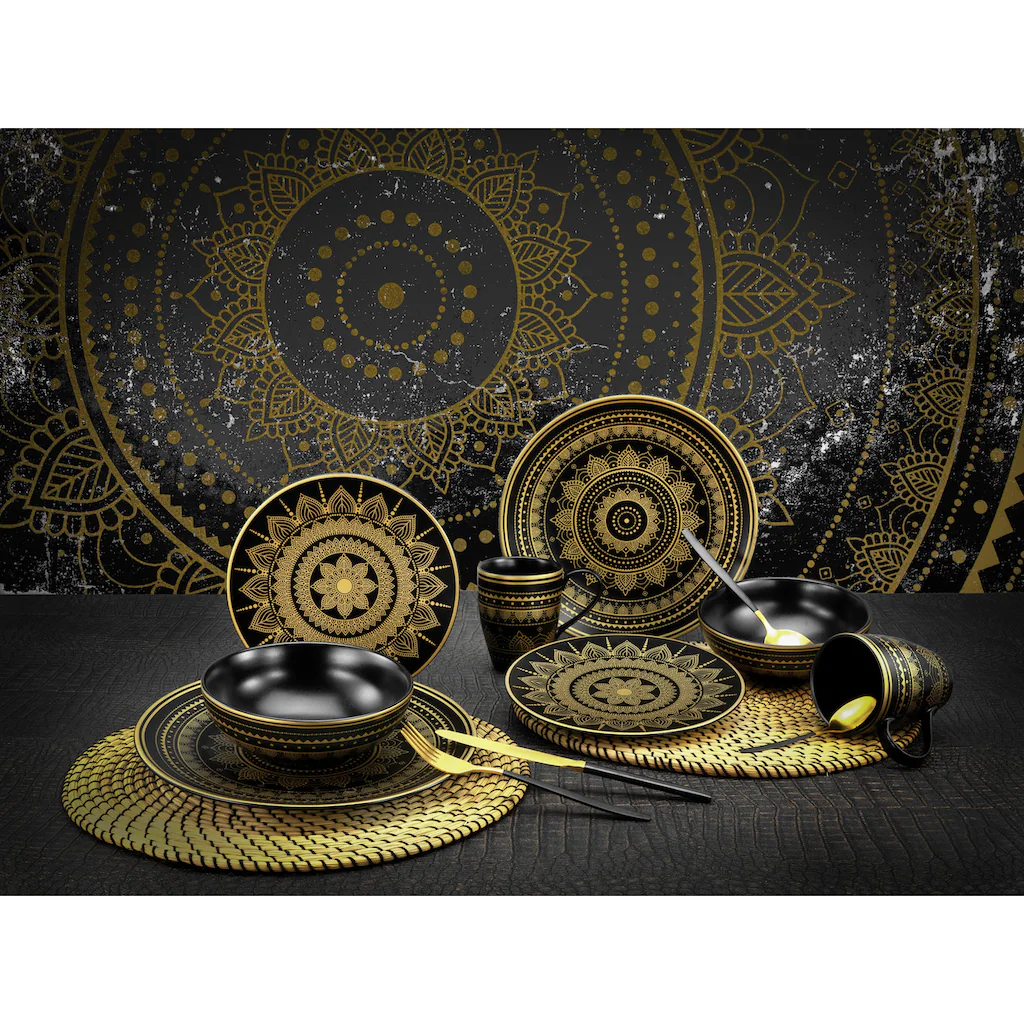 CreaTable Kombiservice »Mandala Gold«, (Set, 8 tlg., Kaffeeservice und Tafelservice im Set, für 2 Personen), Service, goldene orientalische Motive CreaTable Kombiservice »Mandala Gold«, (Set, 8 Tlg., Kaffeeservice Und Tafelservice Im Set, Für 2 Personen), Service, Goldene Orientalische Motive -Creatable c1d797a57febf59634641bae2ff4653b