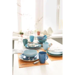 CreaTable Kombiservice »NATURE COLLECTION Aqua«, (Set, 16 Tlg., Kaffeeservice Und Tafelservice Im Set, Für 4 Personen), Service, Trendaktuelle Blau-Töne -Creatable c315989c478f360c3b0aee9276550fe6