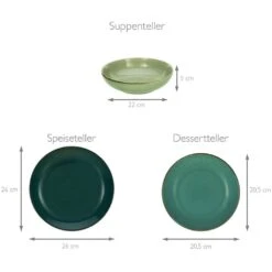 CreaTable Tafelservice »Nature Collection«, (Set, 12 Tlg., Teller Set Für 4 Personen), Service, Handwerklicher Look, Sprenkel, Reaktivglasur -Creatable ccfcfd2859ea29203da98b01400d4993