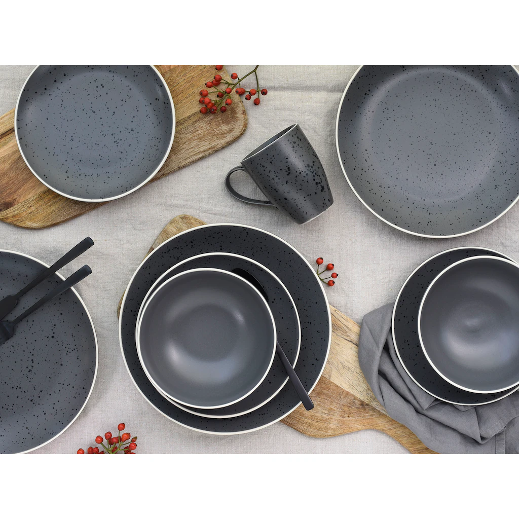 CreaTable Kombiservice »Industrial Chic«, (Set, 16 tlg., Kaffeeservice und Tafelservice im Set, für 4 Personen), Service, seidenmatte Sprenkelglasur CreaTable Kombiservice »Industrial Chic«, (Set, 16 Tlg., Kaffeeservice Und Tafelservice Im Set, Für 4 Personen), Service, Seidenmatte Sprenkelglasur -Creatable ce12883b9b60ab9d90fcbe8c3fb80814